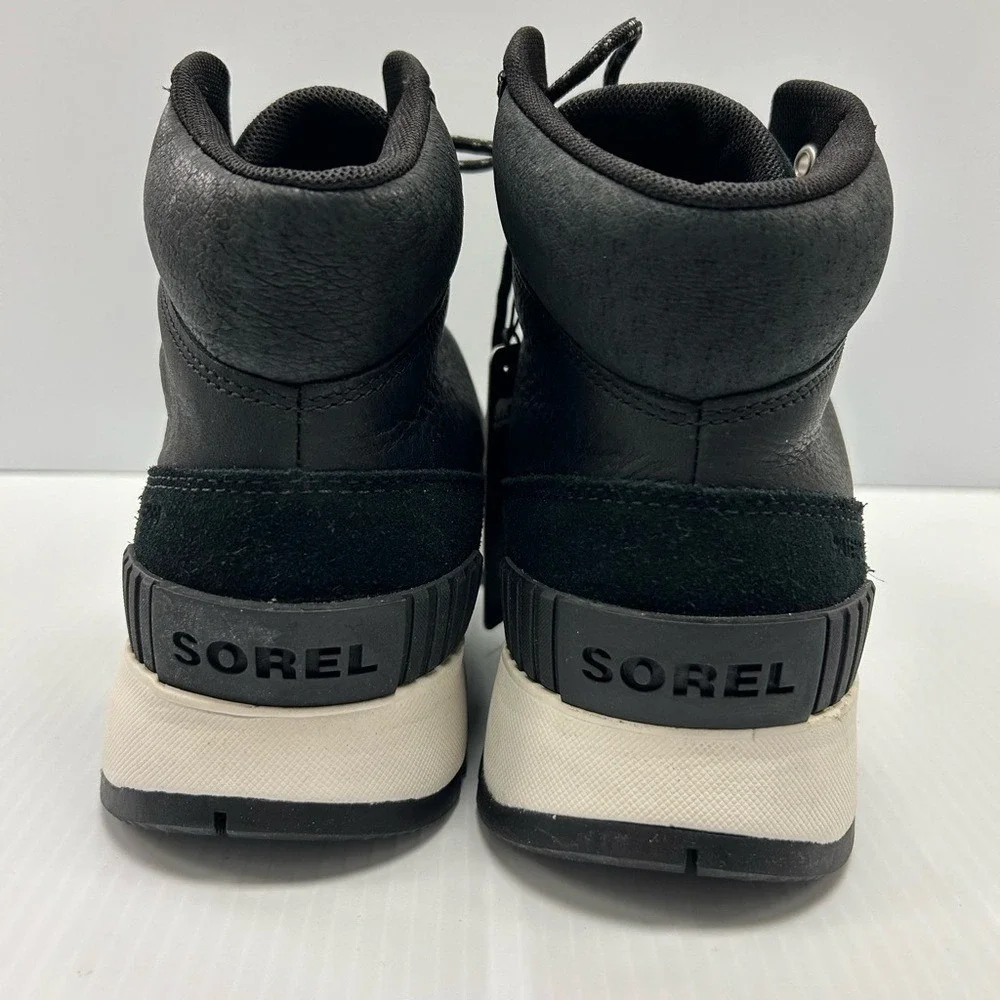 SOREL MAC HILL MID LEATHER WATERPROOF BLACK MEN'S SNEAKER SIZE 9 NWOT